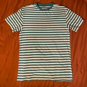 Men’s Pacsun Basics Green Stripped Short Sleeve T-Shirt Size S